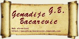 Genadije Bačarević vizit kartica